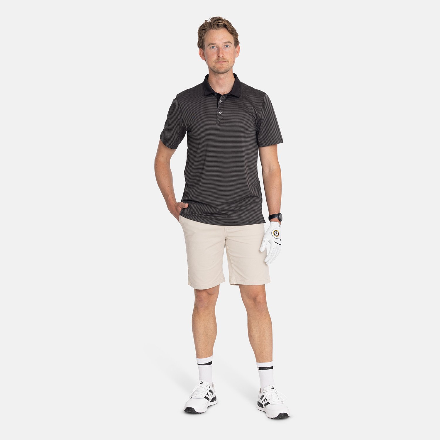 Virtue Polo Stripes Black Cutter & Buck