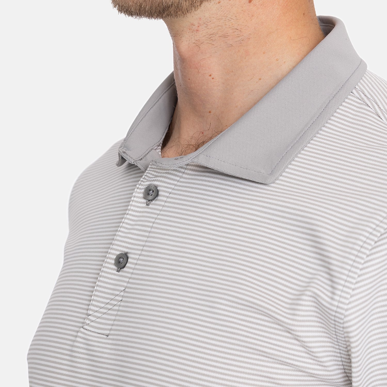 Virtue Polo Stripes Silver Cutter & Buck