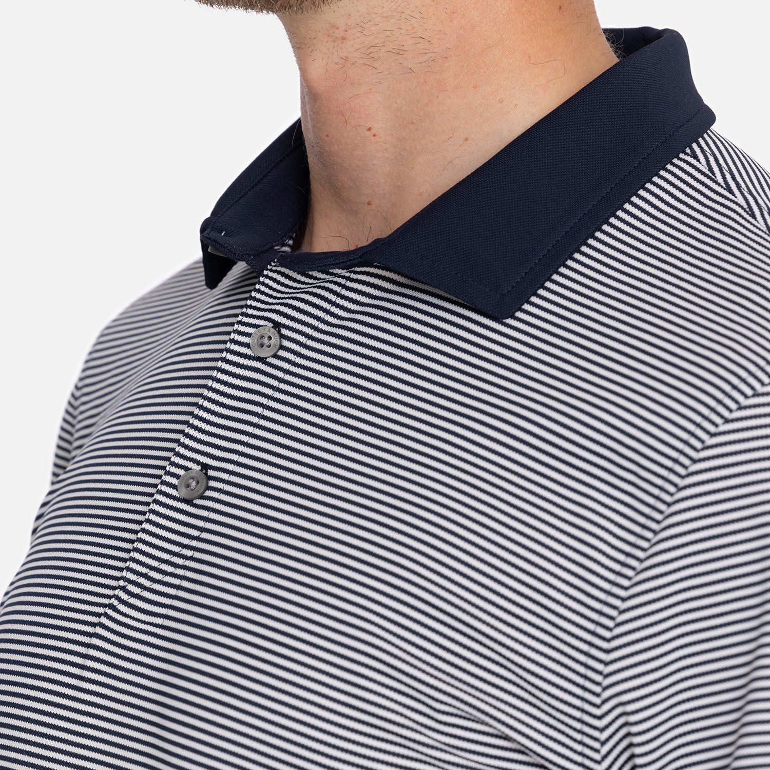 Virtue Polo Stripes Blue Cutter & Buck