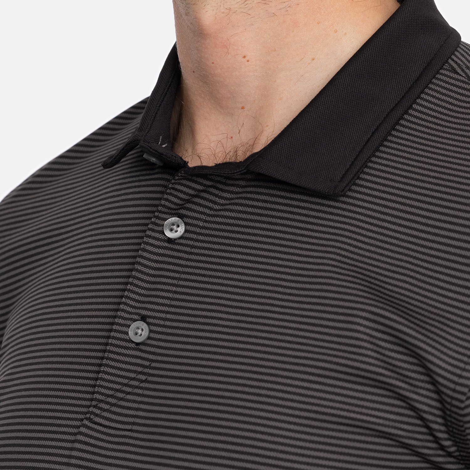 Virtue Polo Stripes Black Cutter & Buck