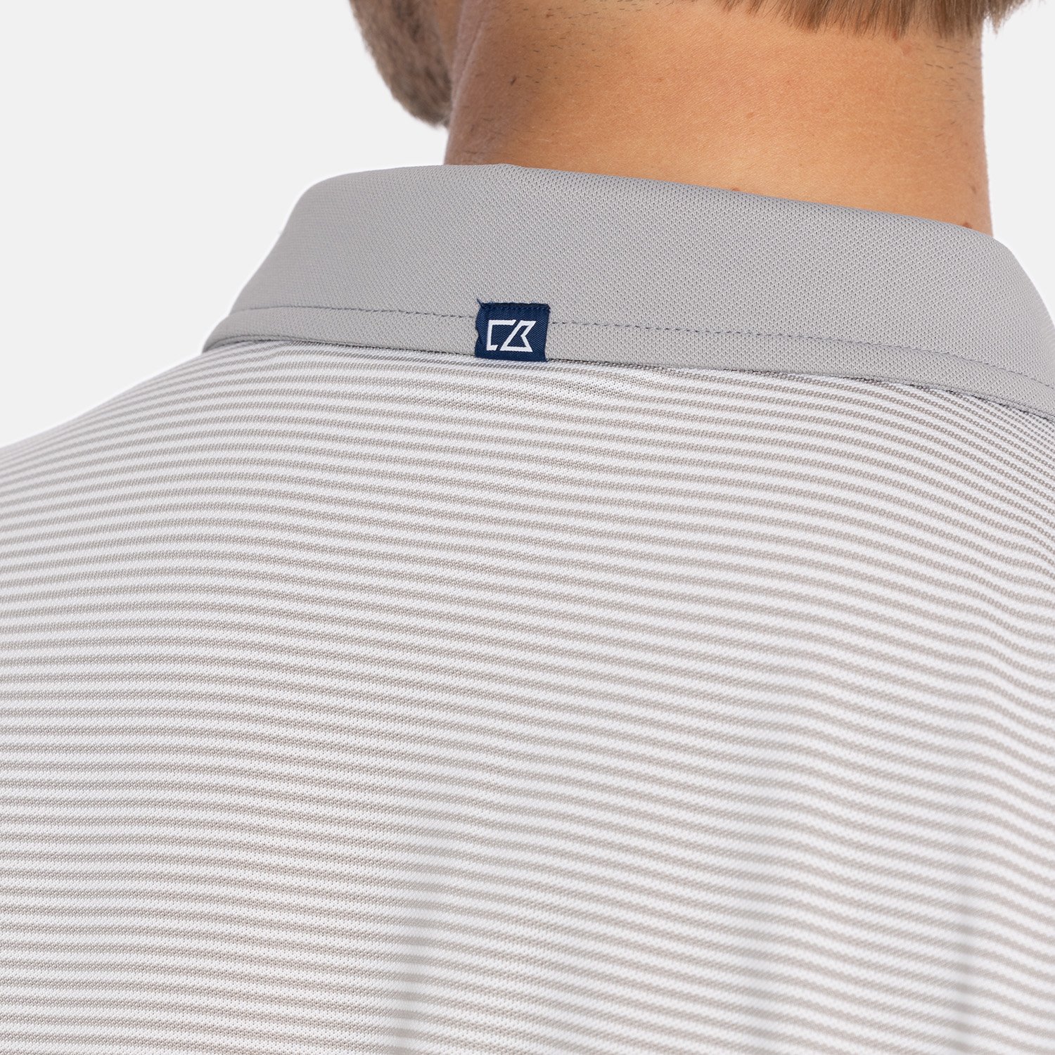 Virtue Polo Stripes Silver Cutter & Buck