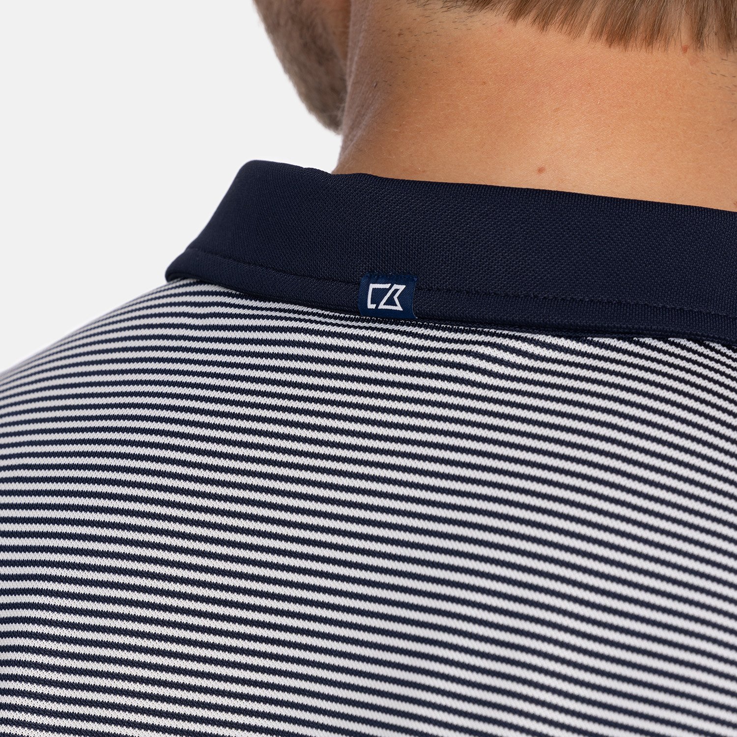 Virtue Polo Stripes Blue Cutter & Buck