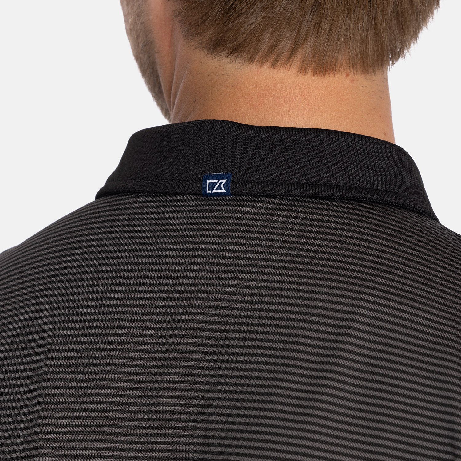 Virtue Polo Stripes Black Cutter & Buck