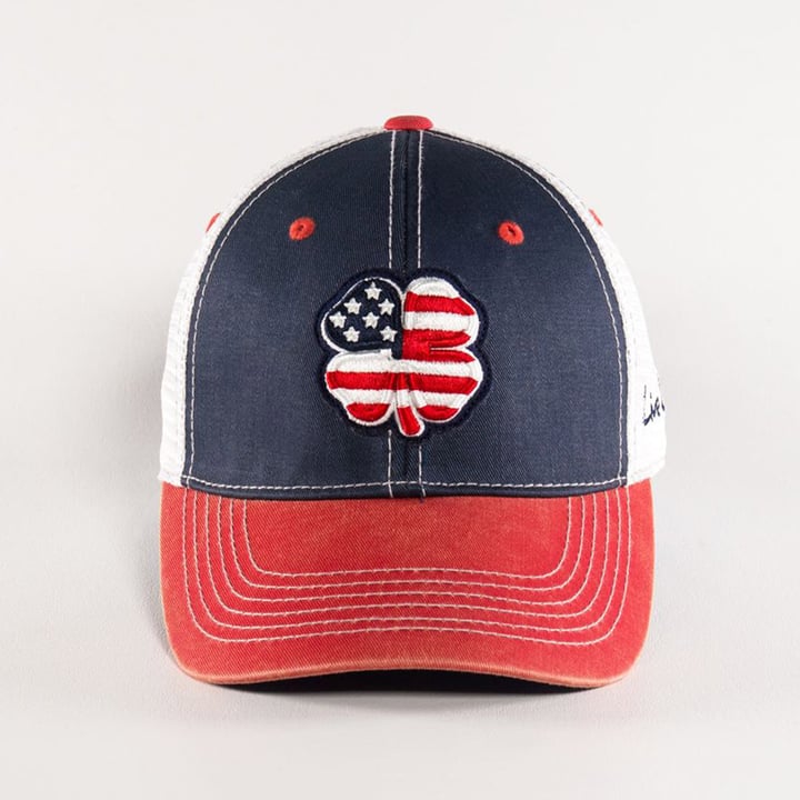 USA 2T Vintage Blau Rot Black Clover