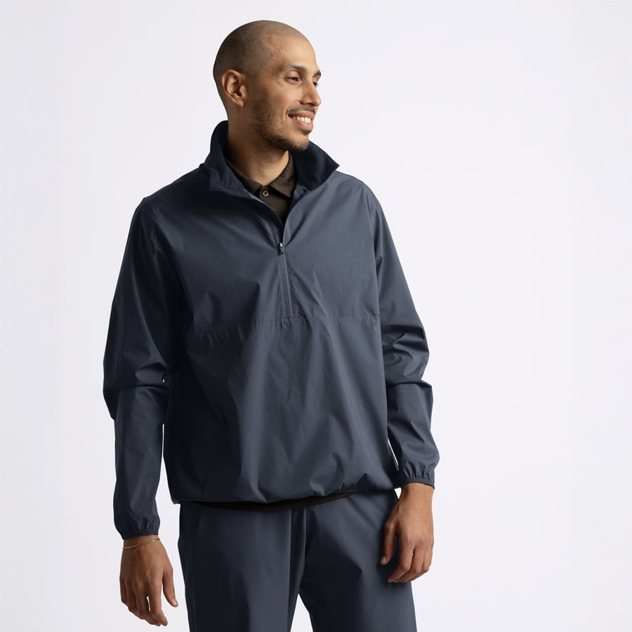 M Essex Windbreaker 1/4 Zip Blå Cross Sportswear