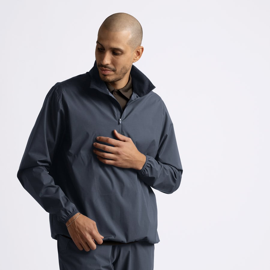 M Essex Windbreaker 1/4 Zip Blå Cross Sportswear