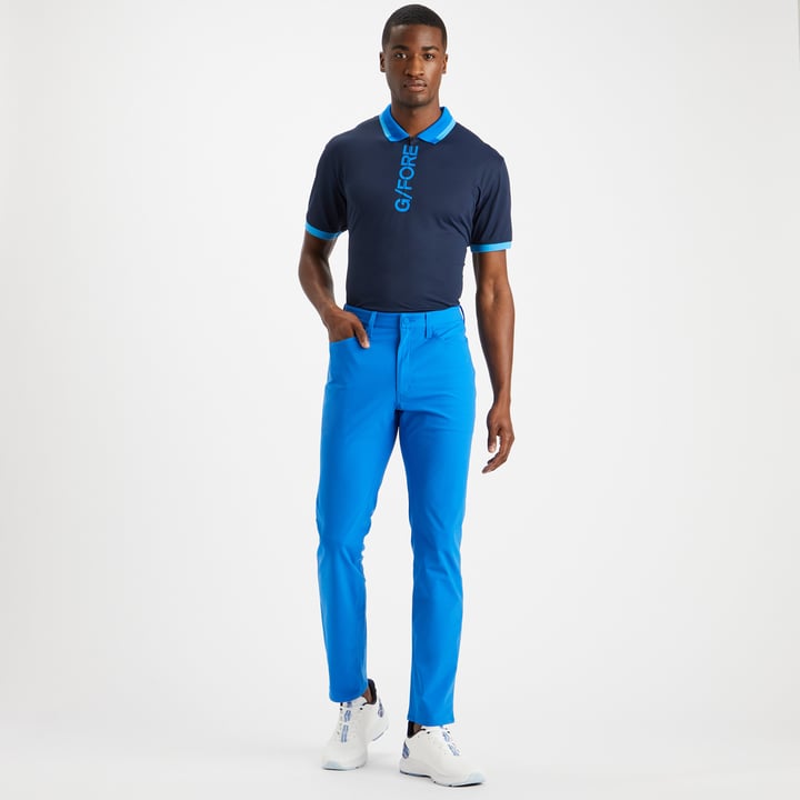 Logo 1/4 Zip Polo Blau G/Fore