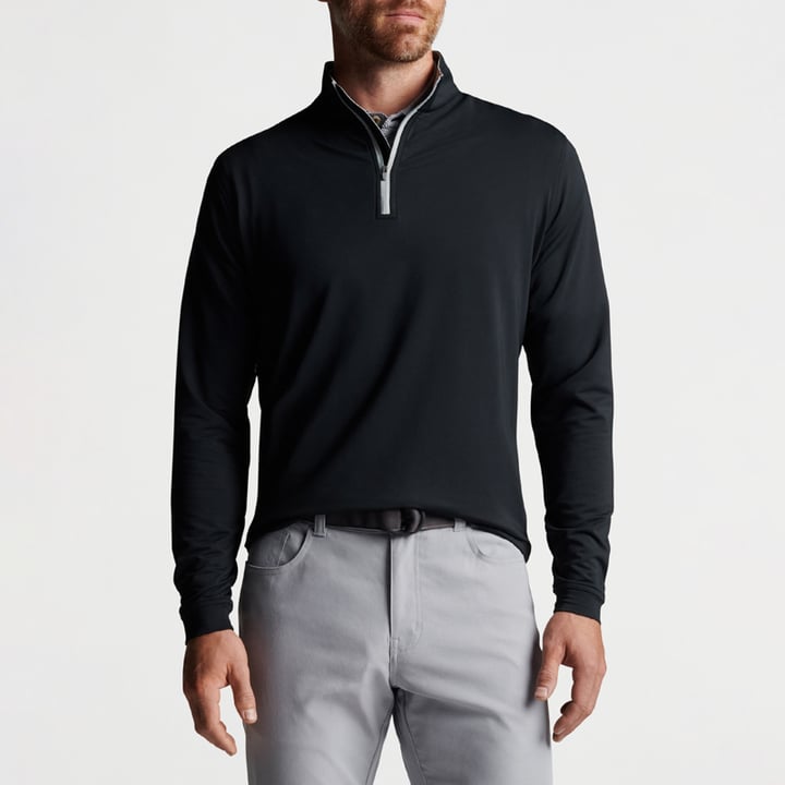 Perth Performance Quarter-Zip Svart Peter Millar Perth Performance Quarter-Zip Svart Peter Millar