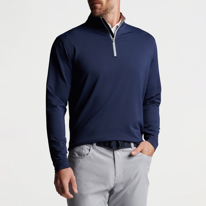 Perth Performance Quarter-Zip Blau Peter Millar