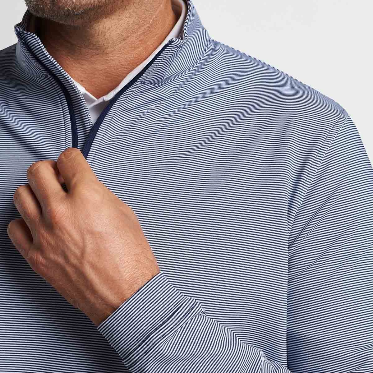 Perth Mini Stripe 1/4 Zip Blå Vit Peter Millar Perth Mini Stripe 1/4 Zip Blå Vit Peter Millar
