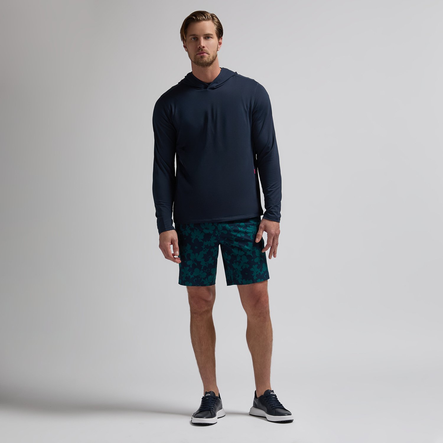 Brushed Back Tech Terry Hoodie: Blue G/Fore