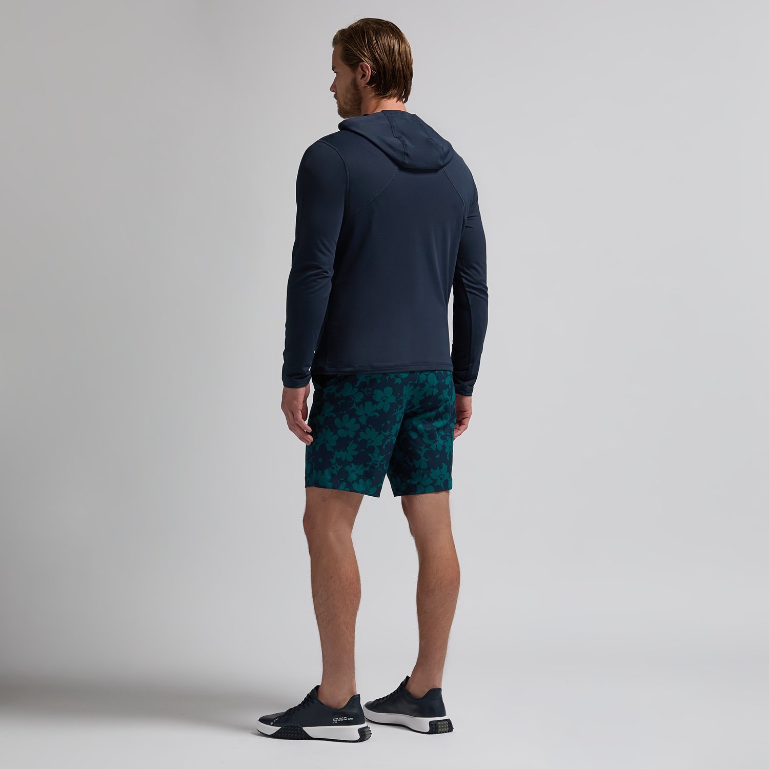 Brushed Back Tech Terry Hoodie: Blue G/Fore