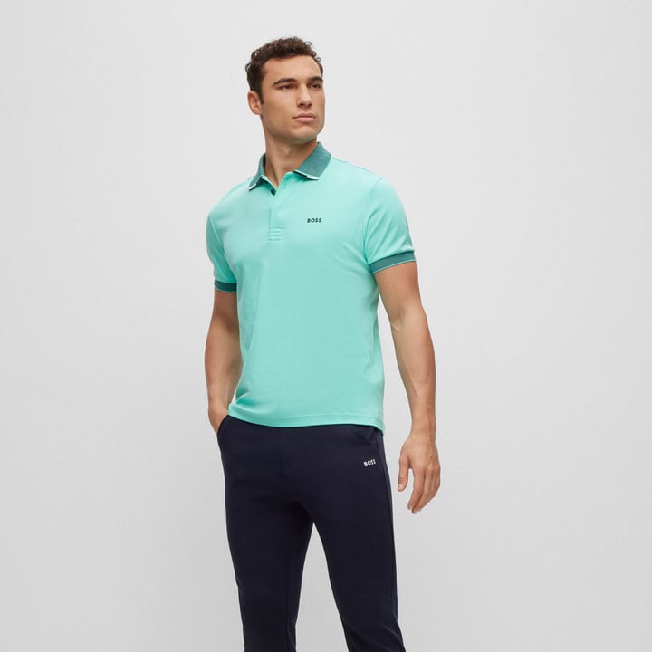 Boss green golf polo top