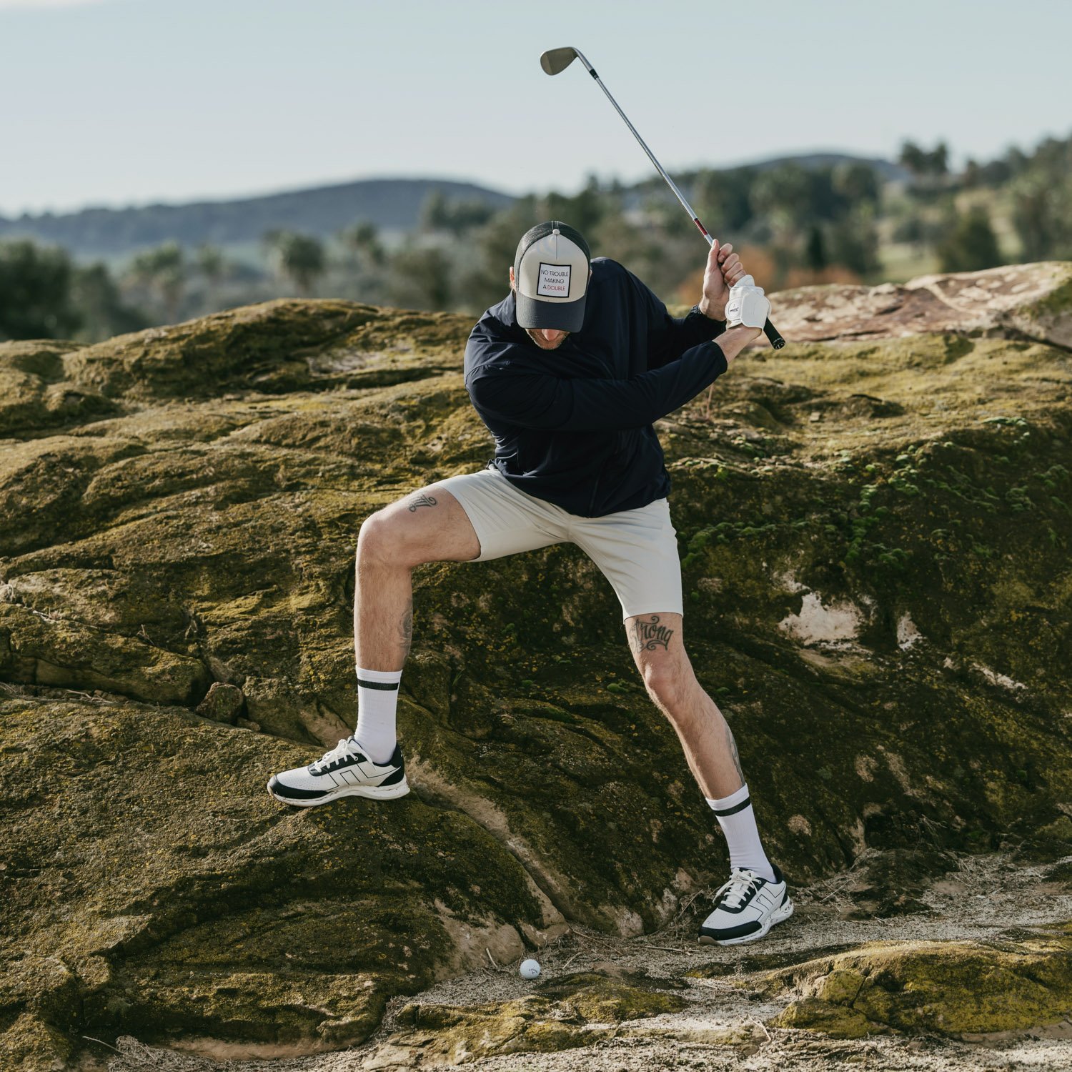 M 4-Way Stretch Short Grå Bogeys & Birdies