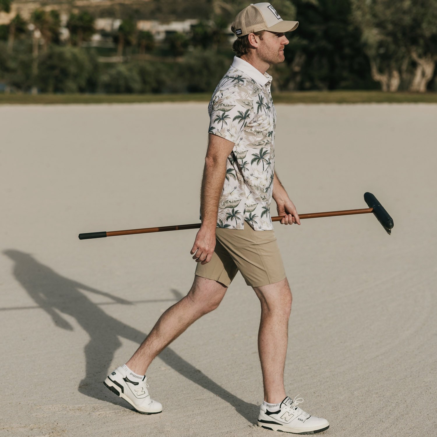 M 4-Way Stretch Short Beige Bogeys & Birdies