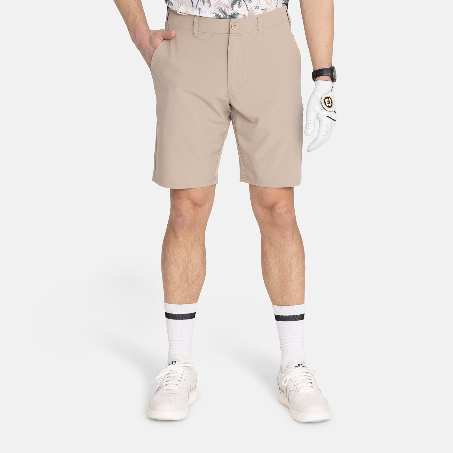 M 4-Way Stretch Short Beige Bogeys & Birdies