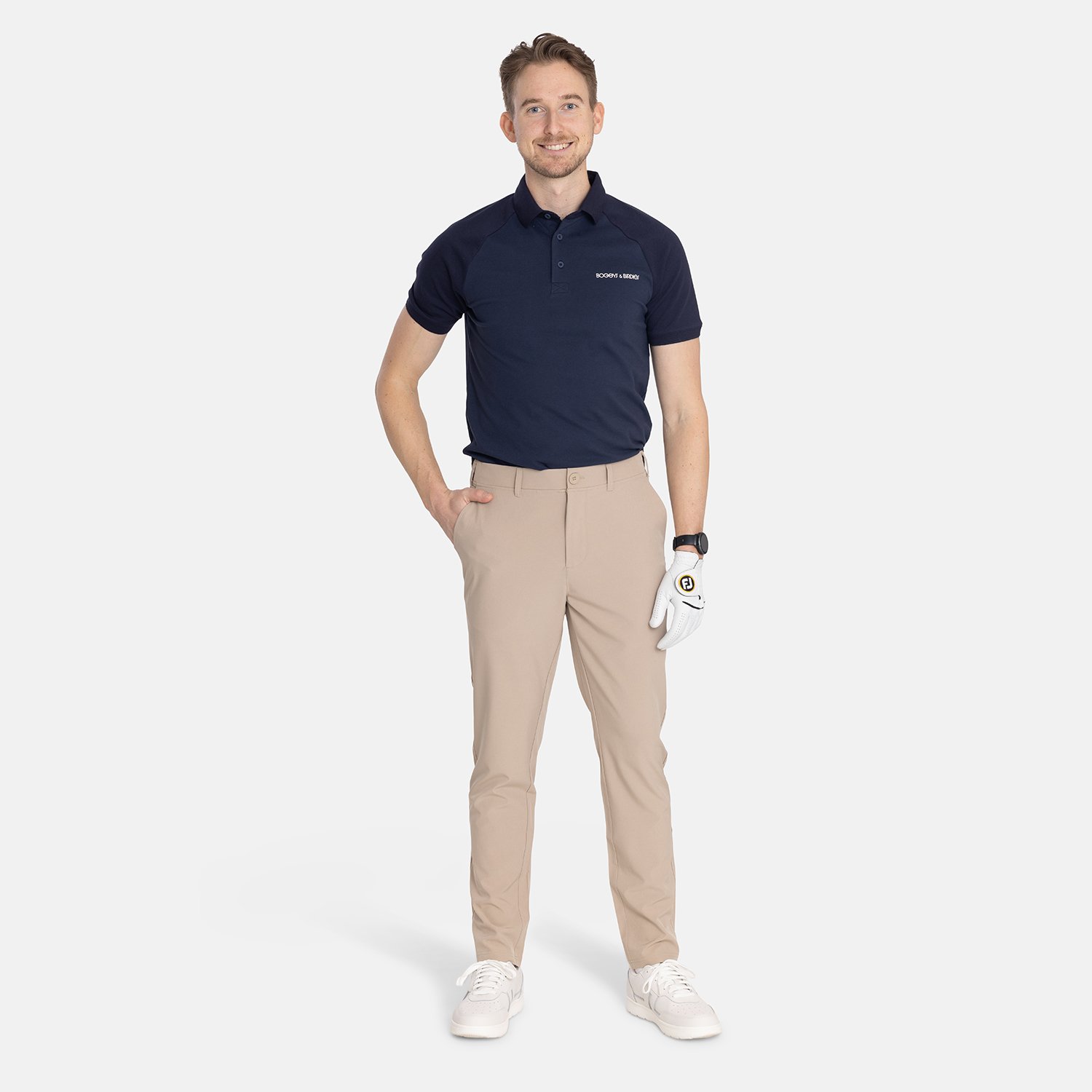 M 4-Way Stretch Pant Beige Bogeys & Birdies