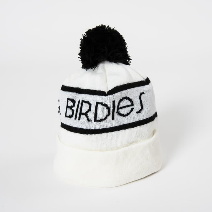 Bobble Hat White Black Bogeys & Birdies