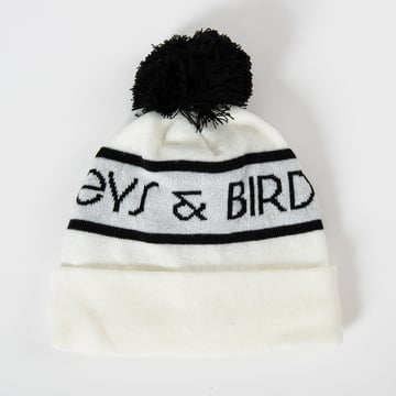 Bobble Hat Hvid Sort Bogeys & Birdies