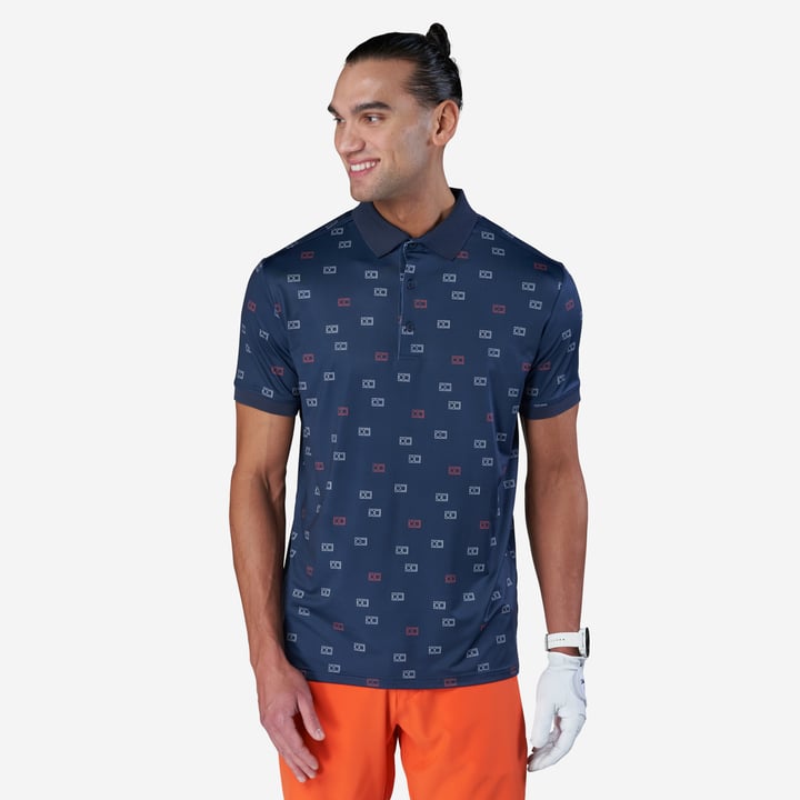 M Tech AOP 2.0 Pique Blå Bogeys & Birdies