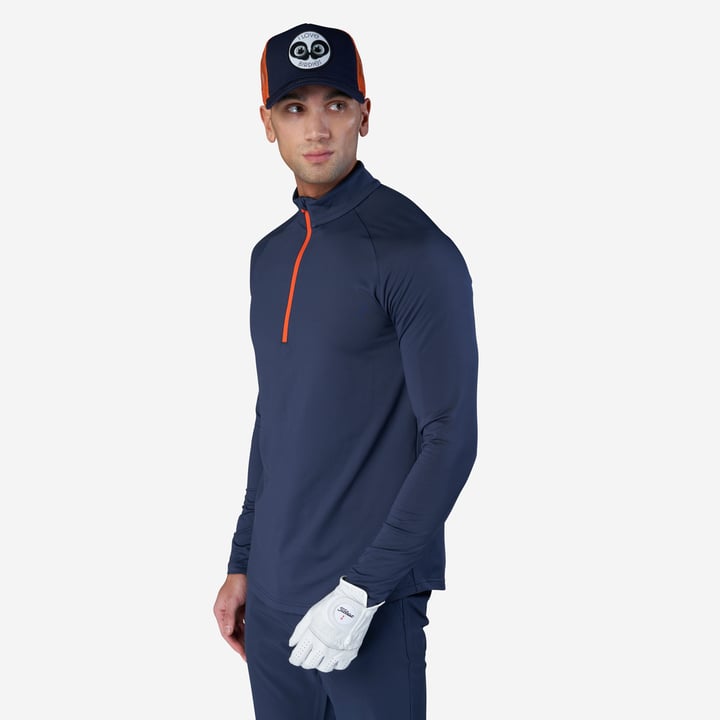 M Mid Layer LS Zip Blå Bogeys & Birdies