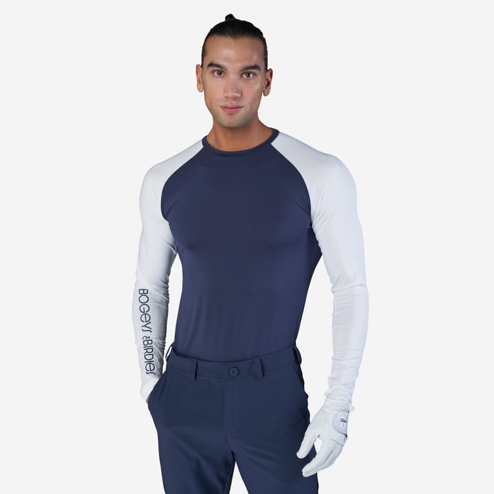 M First Layer LS Tee Blå Hvid Bogeys & Birdies