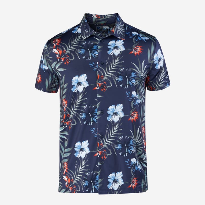 Skjorta Tech TM AOP Blau Bogeys & Birdies