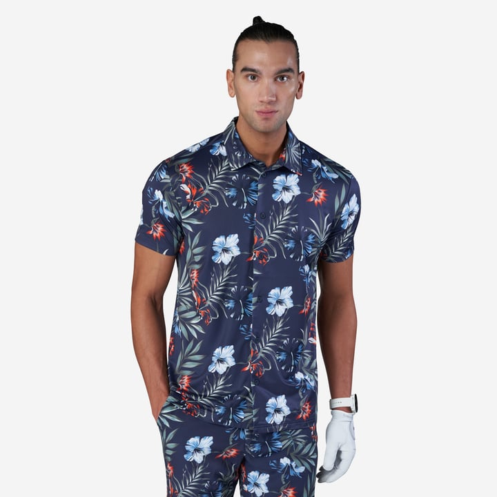 Skjorta Tech TM AOP Blau Bogeys & Birdies
