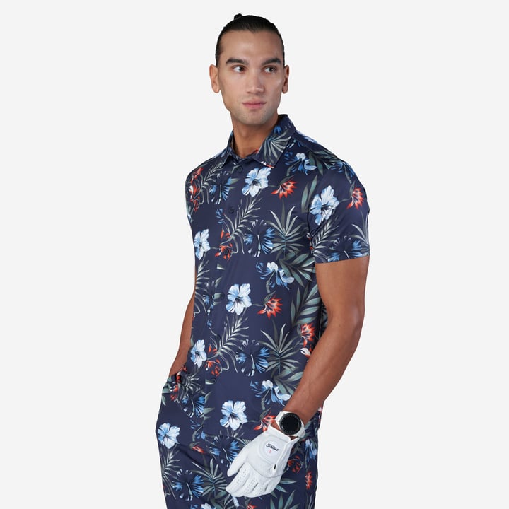 Skjorta Tech TM AOP Blau Bogeys & Birdies