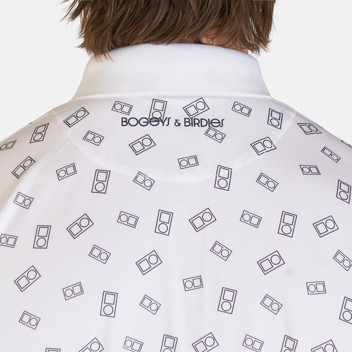 Button Pique AOP Blanche Bogeys & Birdies