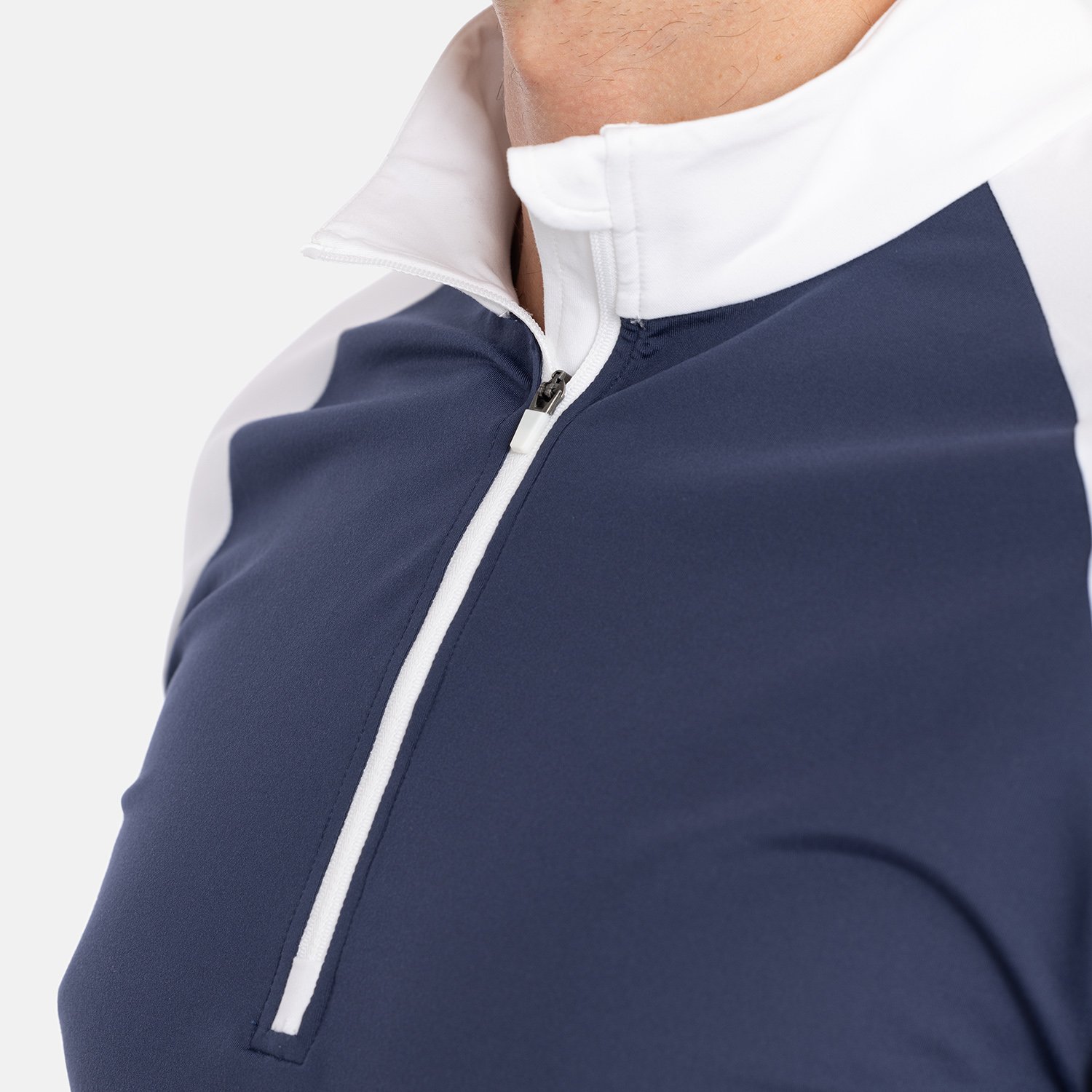 M Light Mid Layer LS Hvid Blå Bogeys & Birdies