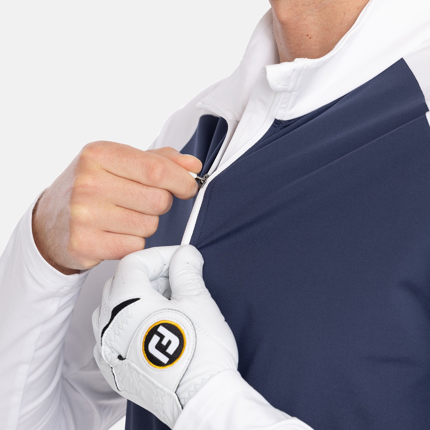 M Light Mid Layer LS Hvid Blå Bogeys & Birdies