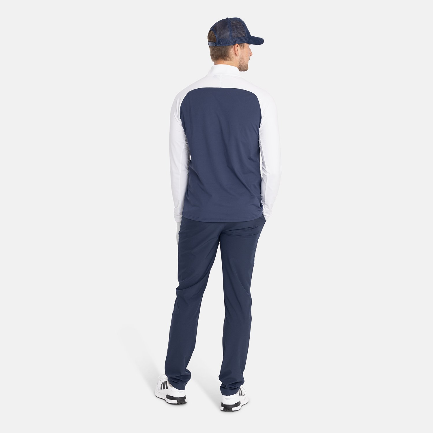 M Light Mid Layer LS Hvid Blå Bogeys & Birdies