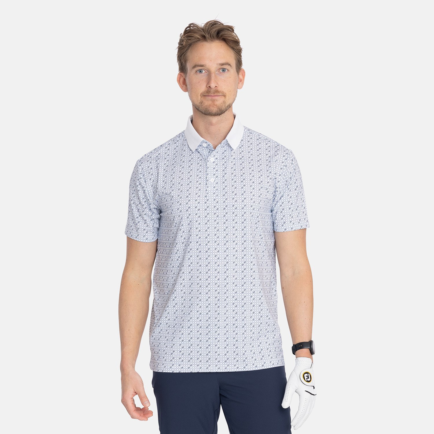 M Tech Pique Micro AOP White Bogeys & Birdies