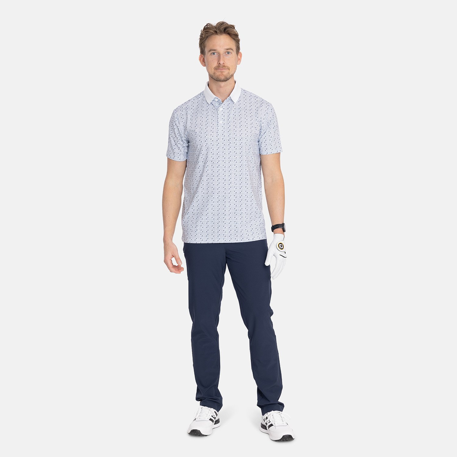 M Tech Pique Micro AOP Hvit Bogeys & Birdies
