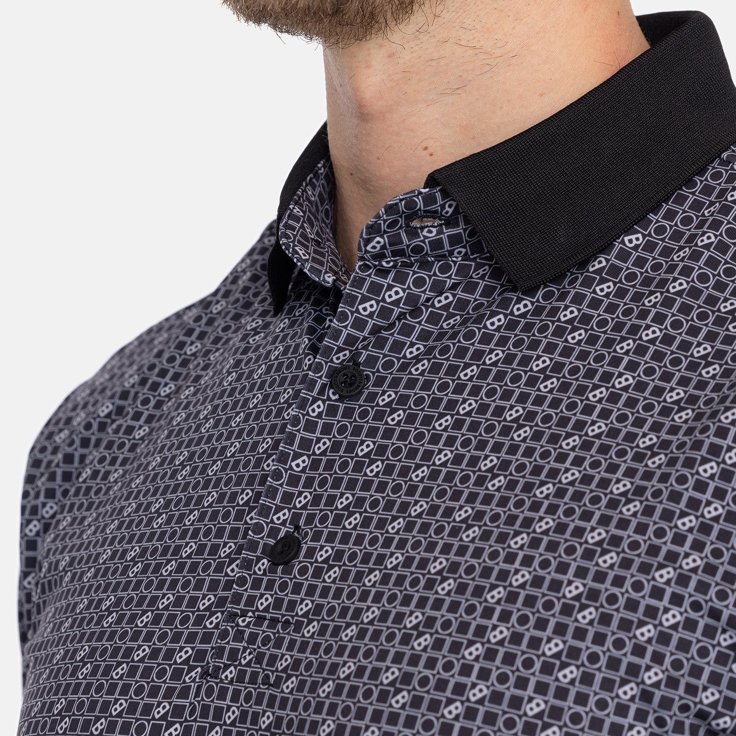 M Tech Pique Micro AOP Svart Bogeys & Birdies
