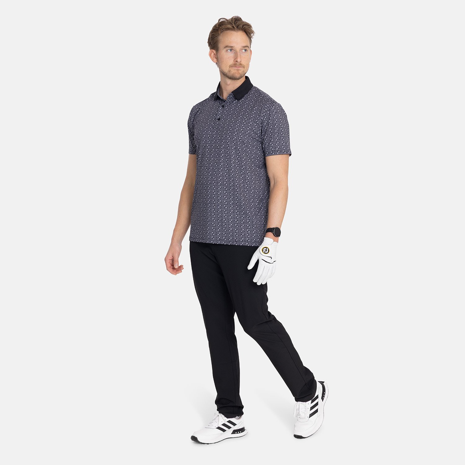 M Tech Pique Micro AOP Svart Bogeys & Birdies