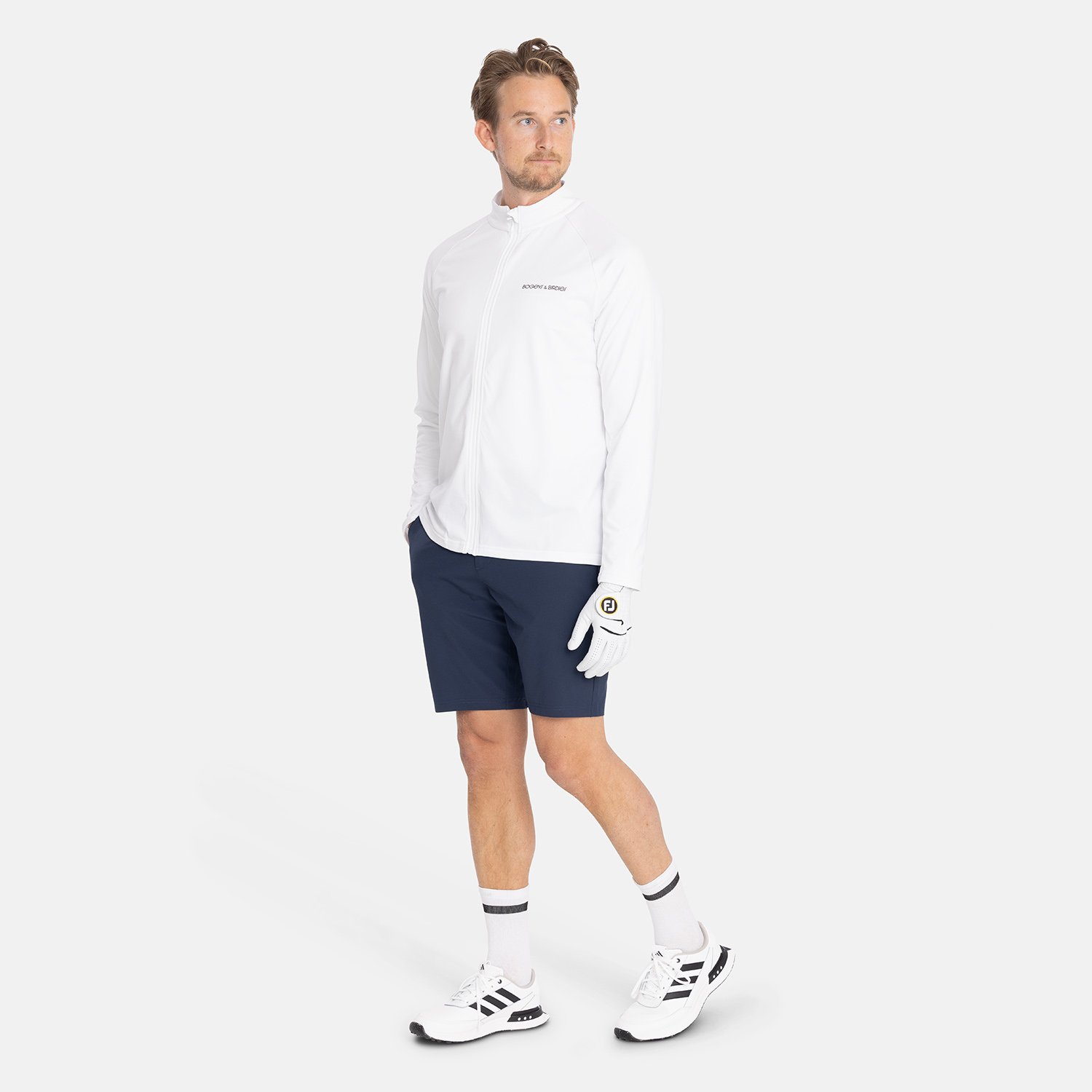 M Mid Layer LS Full-Zip Hvit Bogeys & Birdies