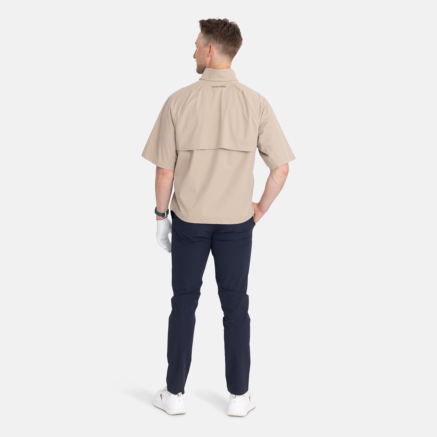 M Windbreaker SS 1/4 Zip Beige Bogeys & Birdies