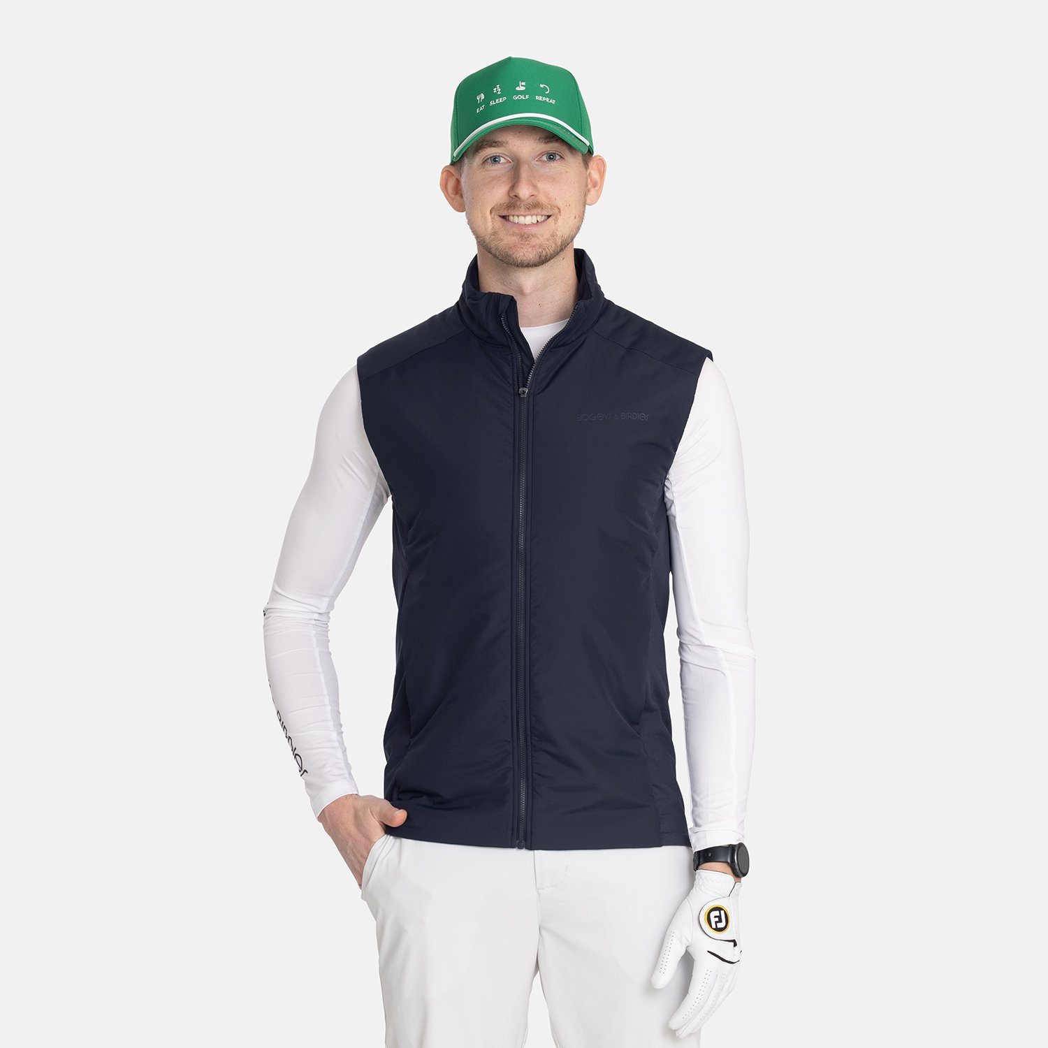 M Lt Padded Vest Blå Bogeys & Birdies