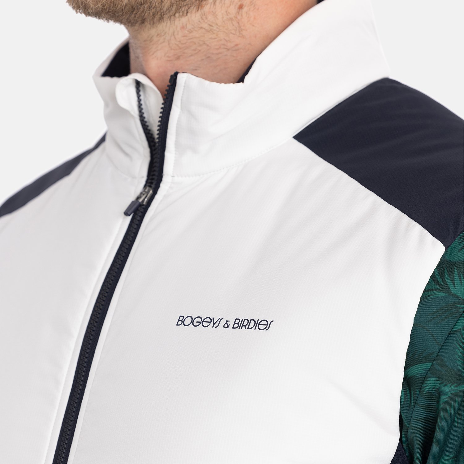 M Lt Padded Vest Vit Blå Bogeys & Birdies