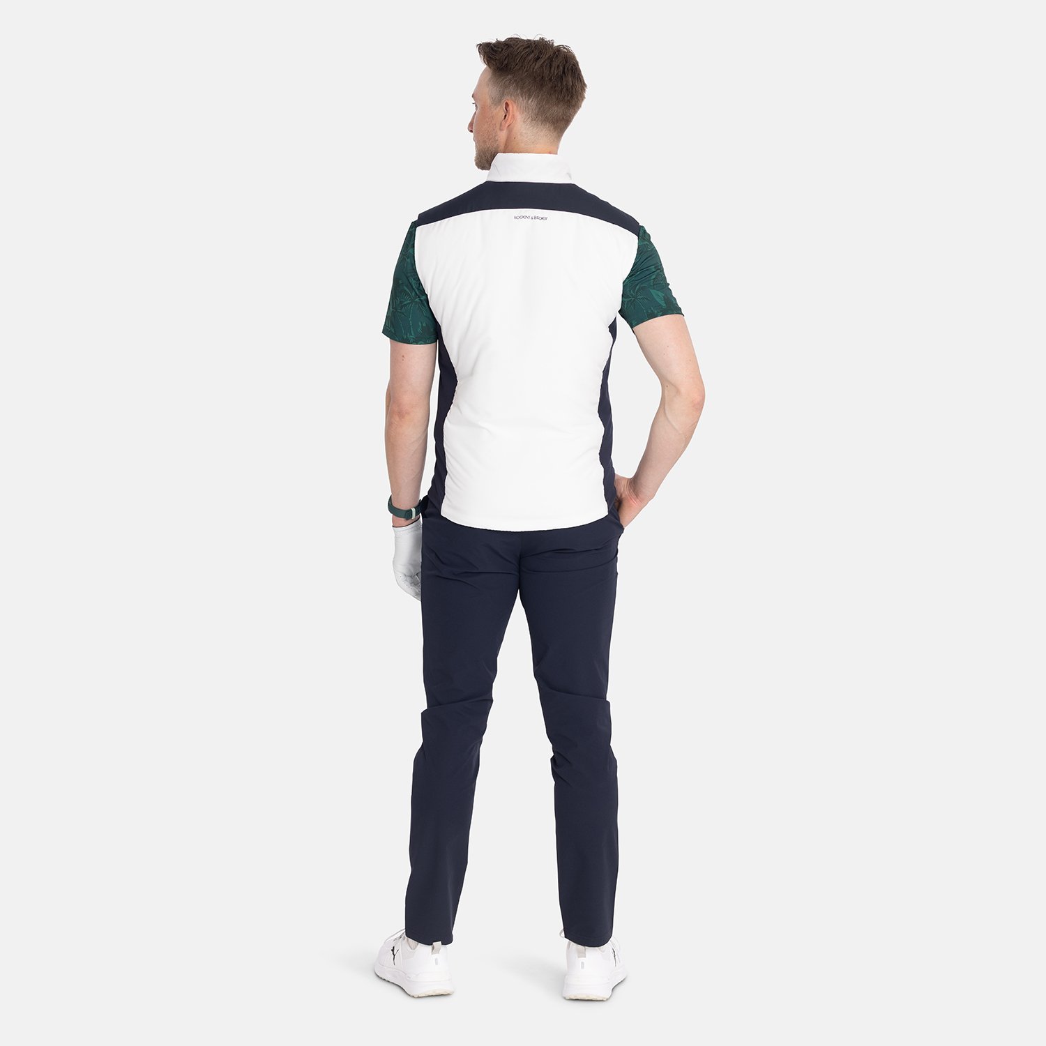 M Lt Padded Vest Vit Blå Bogeys & Birdies