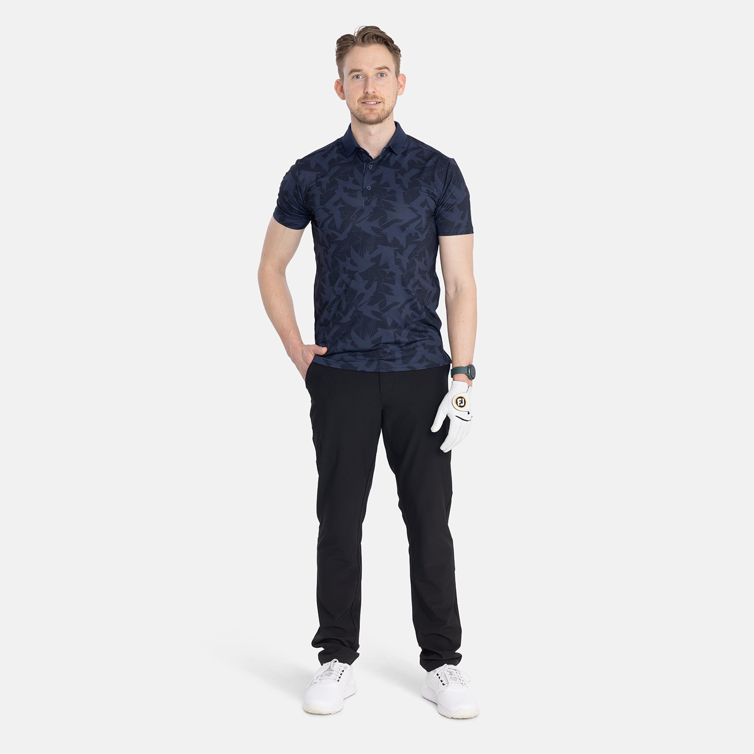 M Tech Pique Birdie AOP Bleu Bogeys & Birdies
