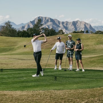 Tech Micro Argyle AOP Hvit Blå Bogeys & Birdies