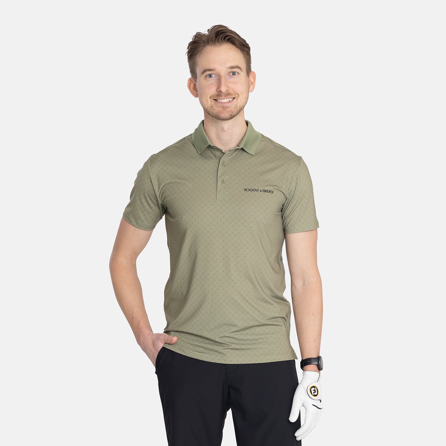 Tech Micro Argyle AOP Grün Schwarz Bogeys & Birdies