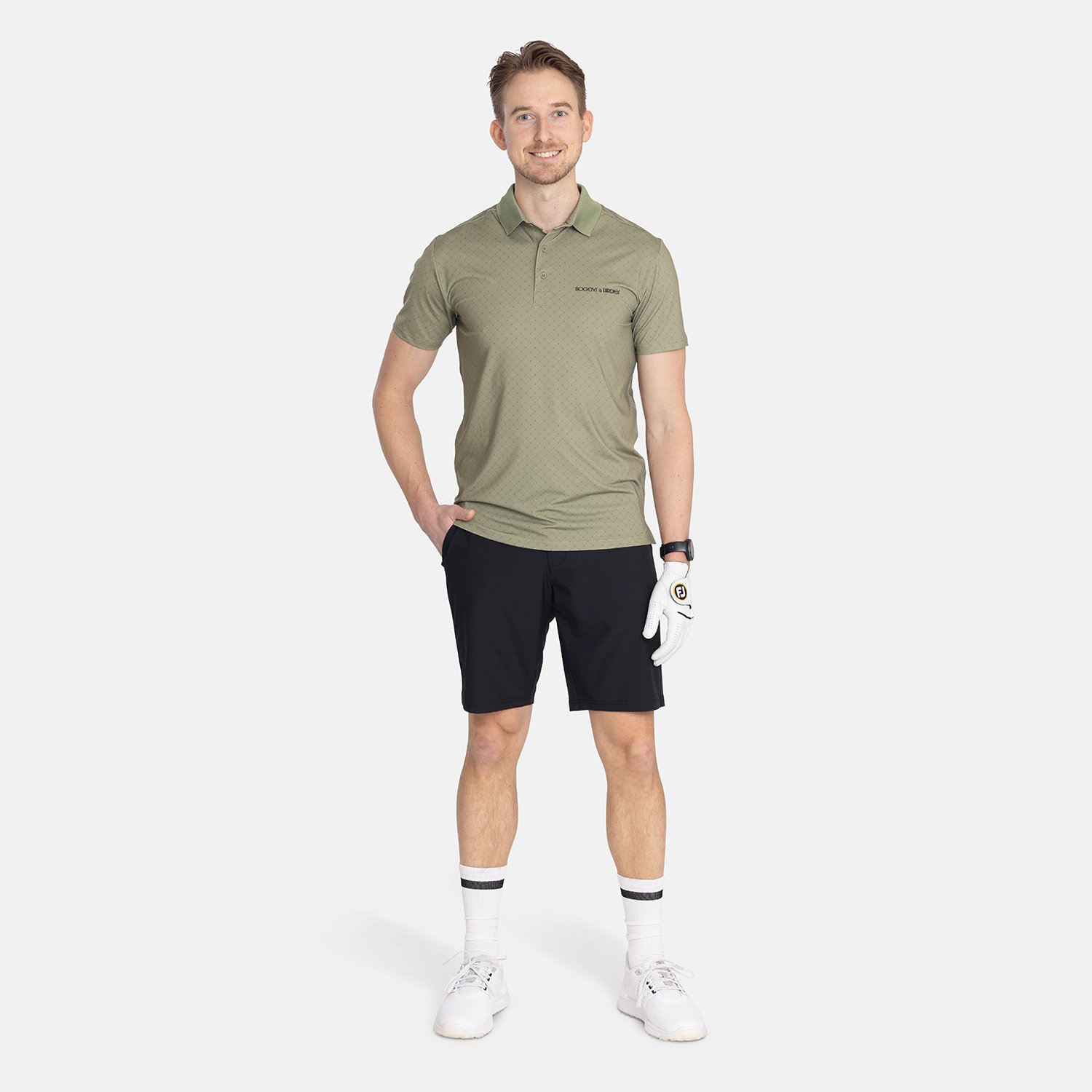 Tech Micro Argyle AOP Grün Schwarz Bogeys & Birdies