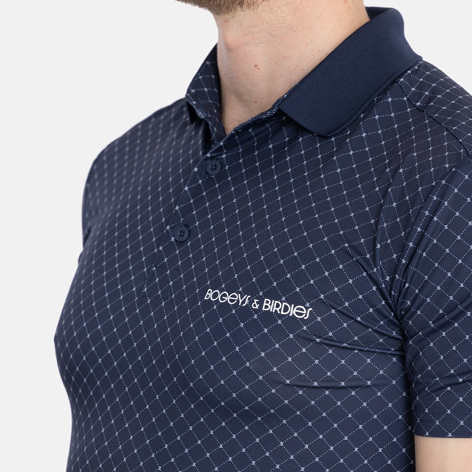 Tech Micro Argyle AOP Bleu Blanche Bogeys & Birdies