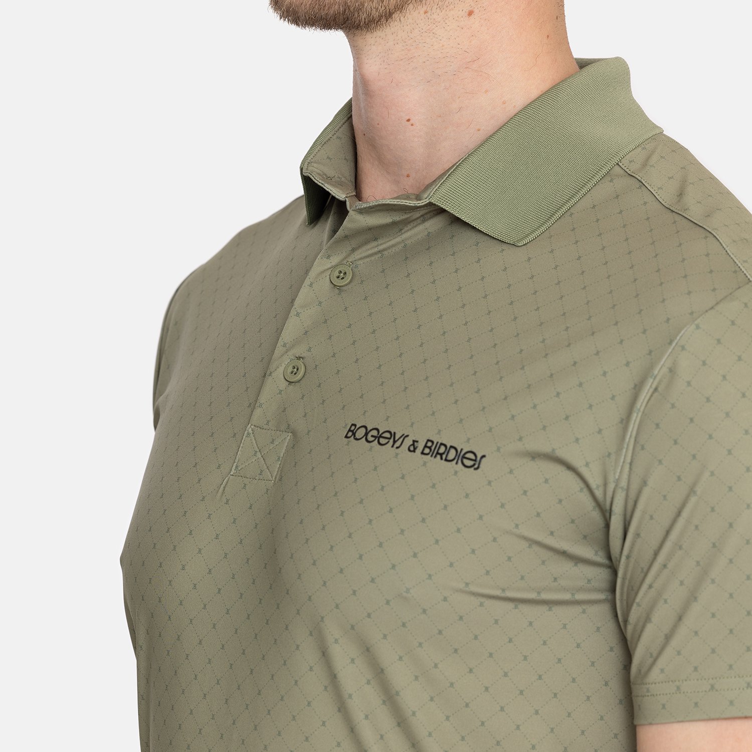 Tech Micro Argyle AOP Grün Schwarz Bogeys & Birdies