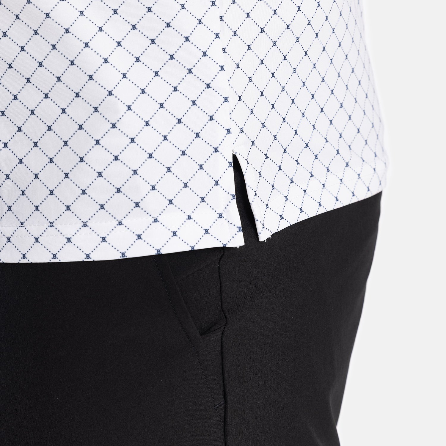 Tech Micro Argyle AOP Blanche Bleu Bogeys & Birdies