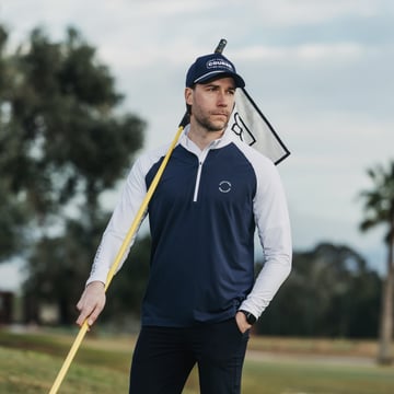 M Light Mid Layer LS White Blue Bogeys & Birdies